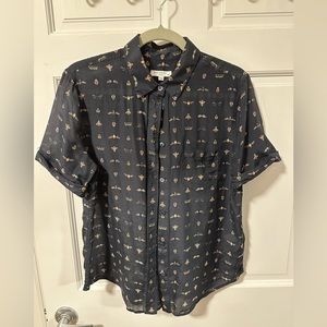 Equipment Printed Cotton-Silk Button Up